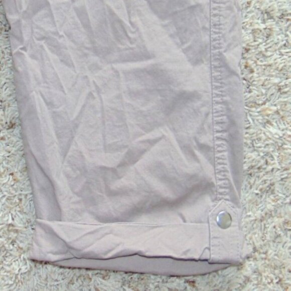 Womens Crop Pants 10 Lee Khaki Elastic Waist Adjust Leg Pull On Relaxed Pants - Picture 3 of 5